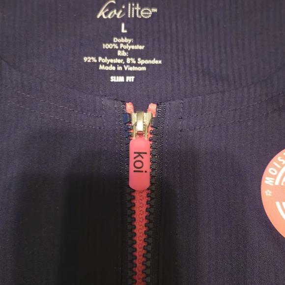 Koi Scrub top. Dark blue. Lg - Picture 2 of 6